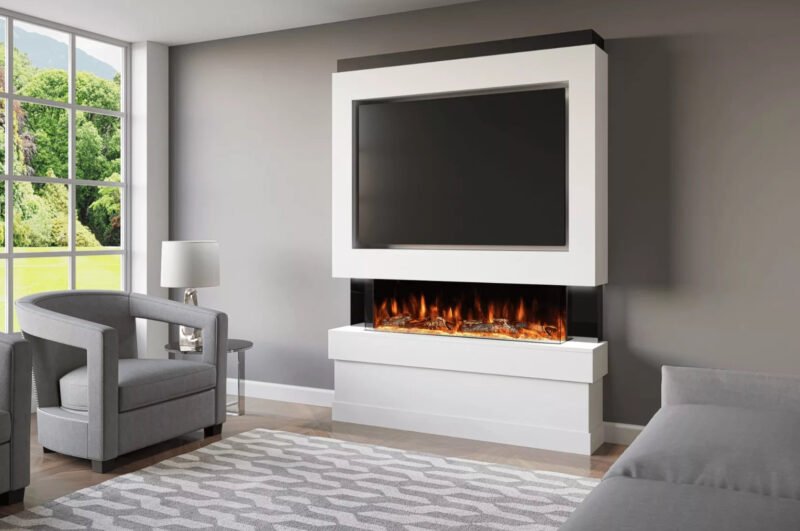 Evolution Pre Built Media Wall Fireplace Five